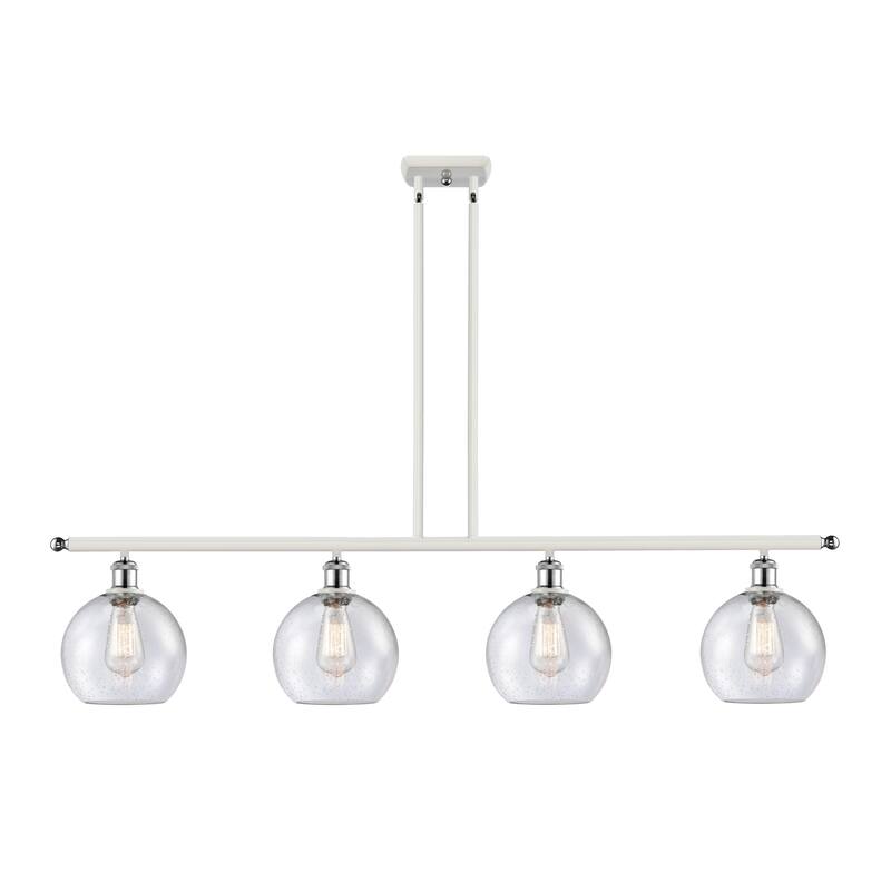 Innovations Lighting 516-4I-10-48 Athens Linear Athens 4 Light 48" - White and Polished Chrome / Seedy