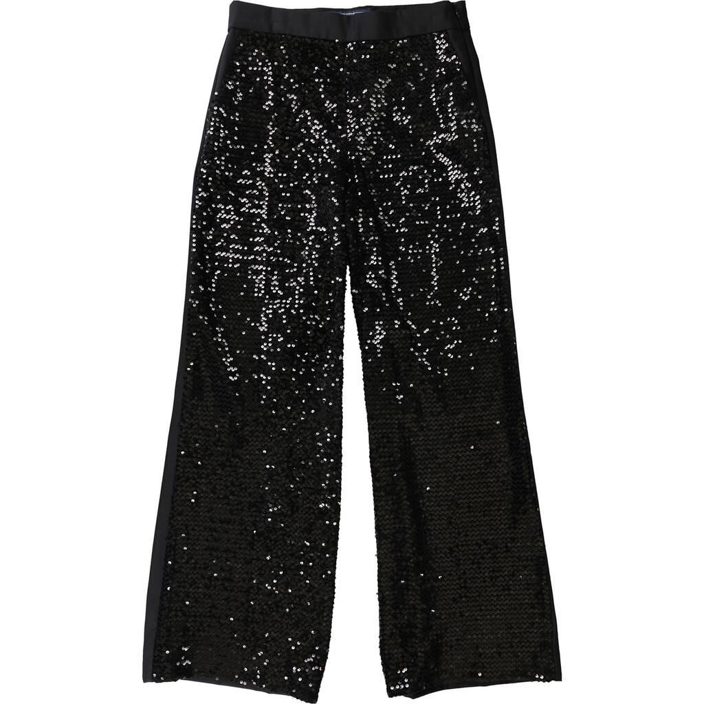French Connection Womens Sequin Casual Trouser Pants,, Black, 8