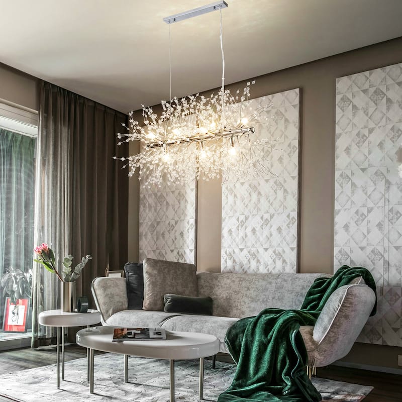 9 - Light Modern Rectangle Fireworks Sputnik Chandelier for Kitchen Island