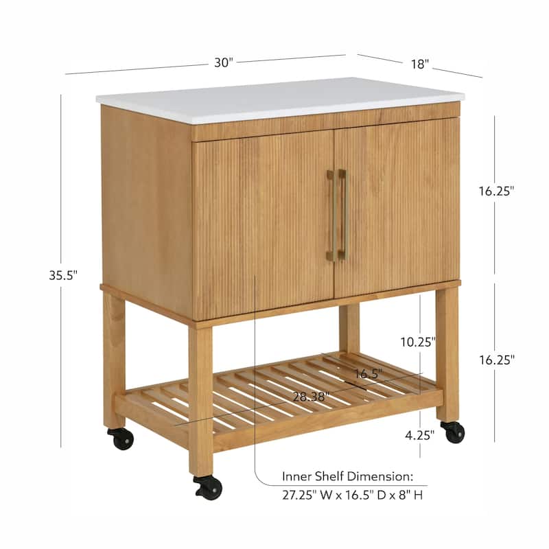Kolton Kitchen Cart - 30"W x 18"D x 35.5" H