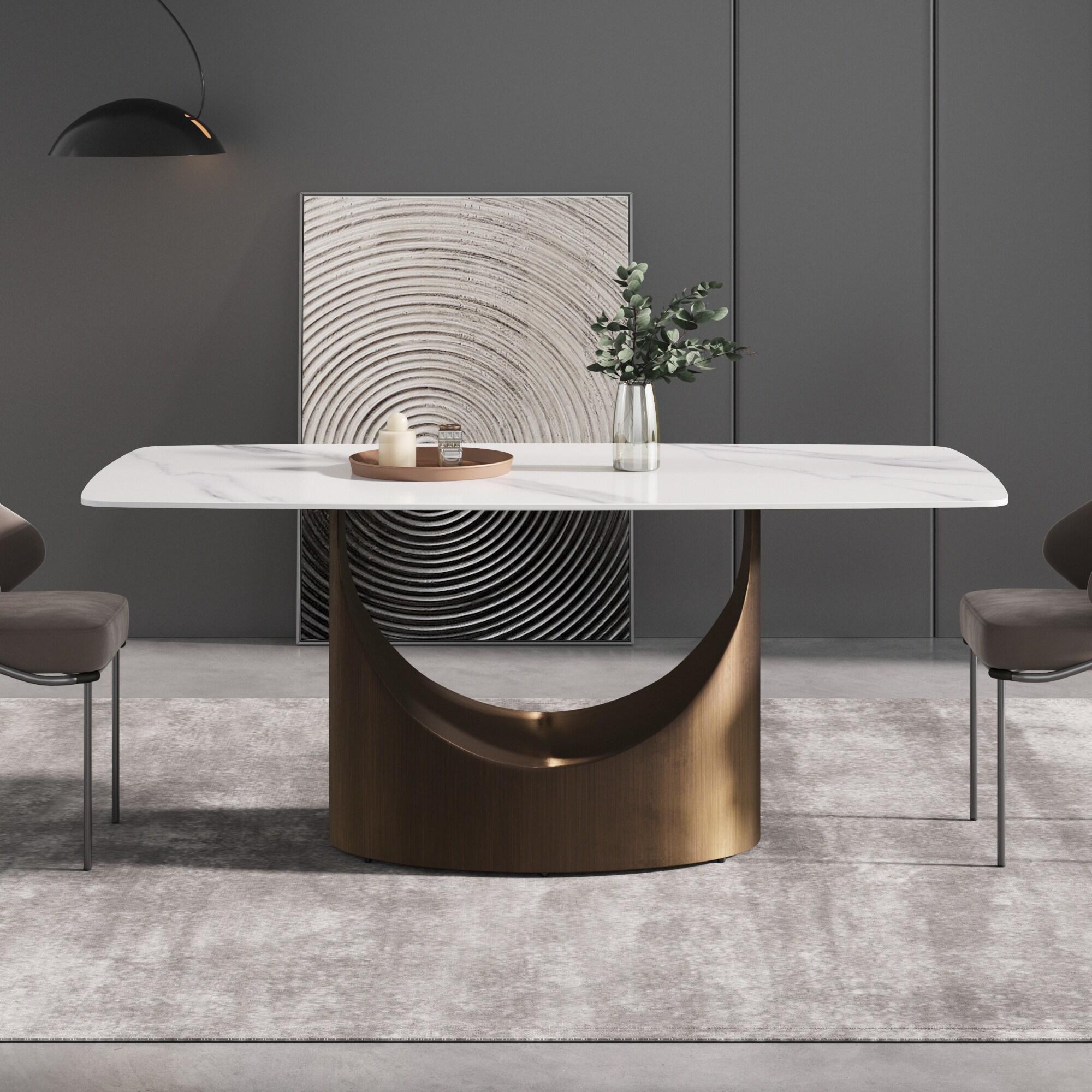 71'' Modern Rectangular Sintered Stone Dining Table - On Sale