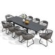 preview thumbnail 19 of 32, 7/9/11PC Outdoor Aluminum Expandable Patio Dining Sets Table with Wicker Chair
