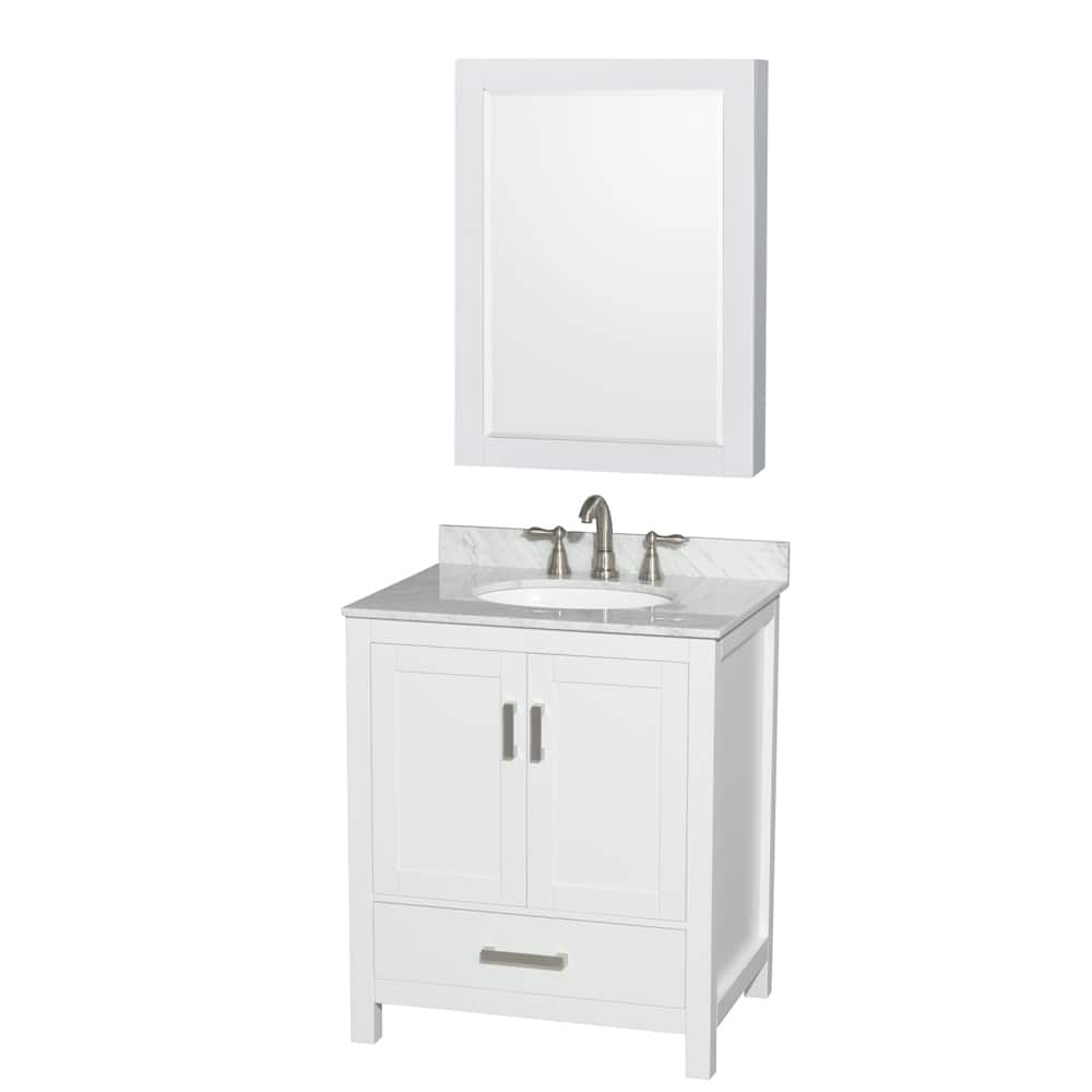 Wyndham Collection Sheffield Single Vanity Set, Medicine Cabinet