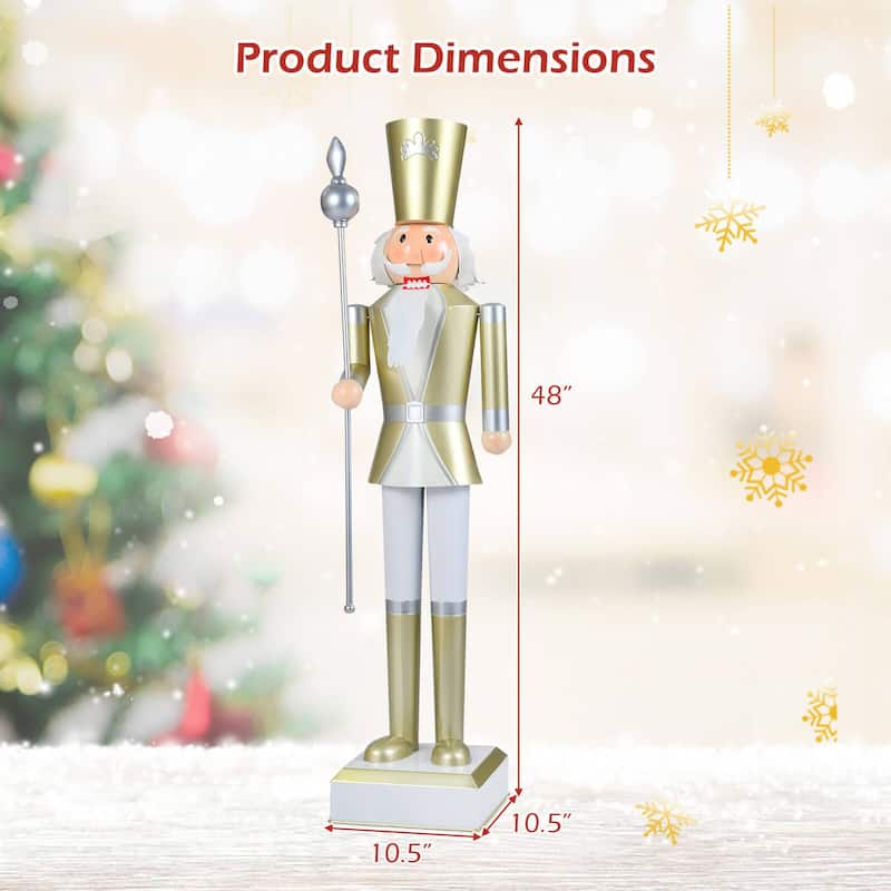 Costway 4’ Christmas Nutcracker with High Hat & Beautiful Scepter, - See Details