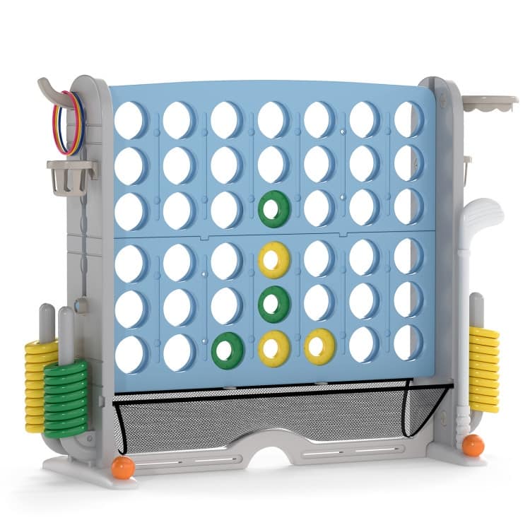 PE PP PVC 4-in-1 Jumbo Game Set with Adjustable Height and Cup Holders - 40.5" x 15.5" x 32.5"-38.5"