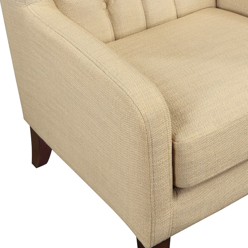 Clark 30" Modern & Contemporary Textured Fabric Button-Tufted Wing Back Accent Chair