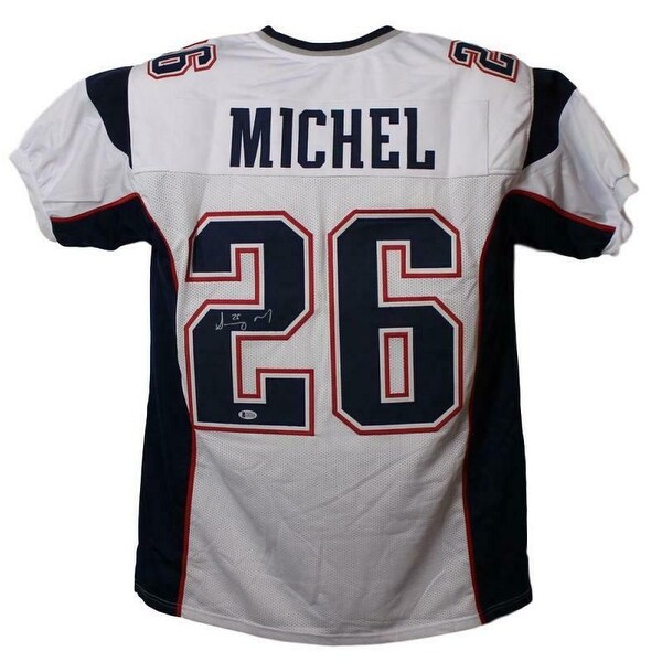 Sony Michel Autographed New England Patriots White XL Jersey BAS - Multi - 5' x 8'