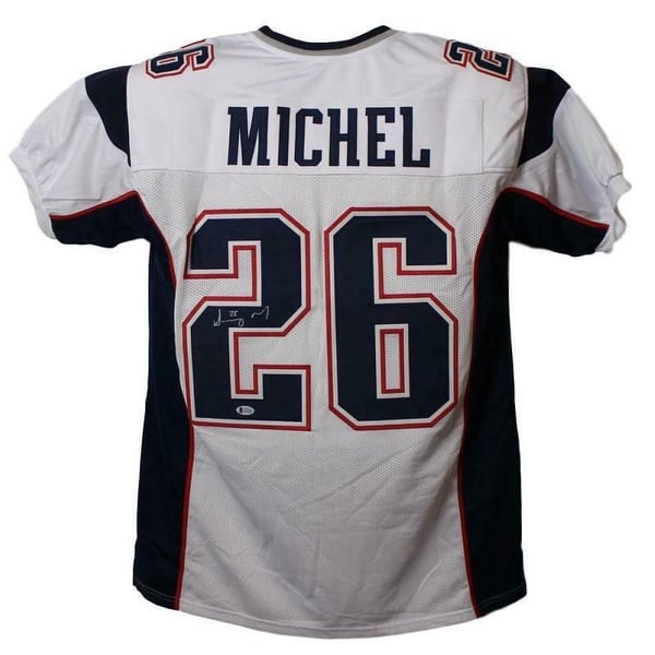 Shop Sony Michel Autographed New England Patriots White Xl Jersey Bas Black 5 X 8 Overstock 26269676