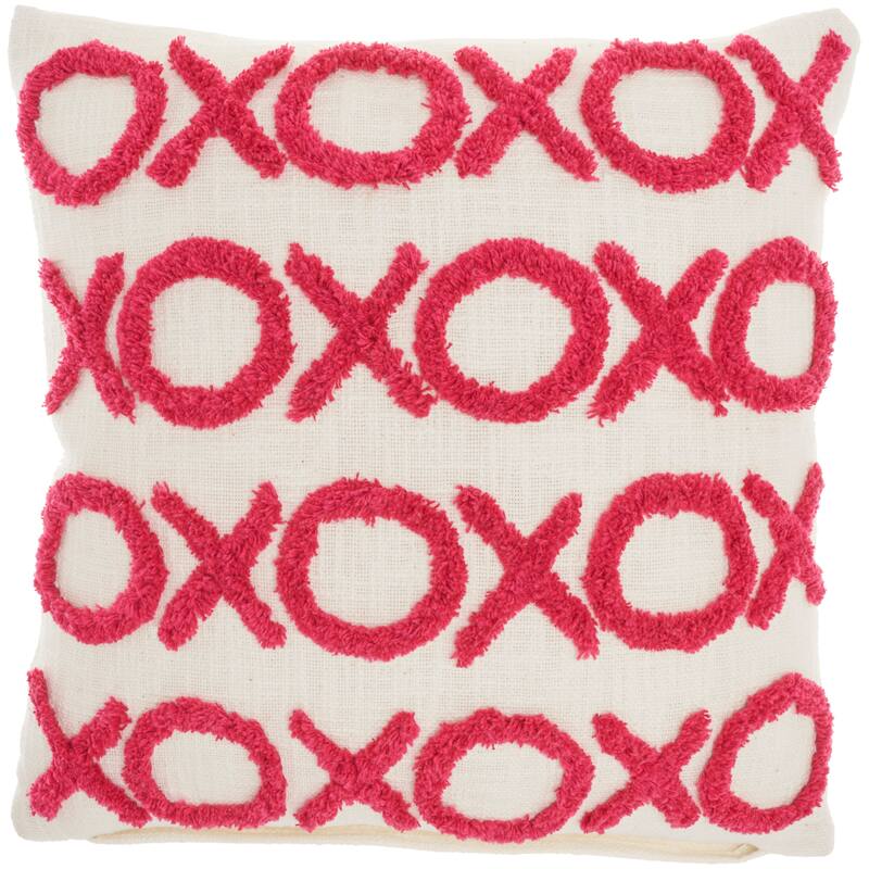 Mina Victory Life Styles Modern Textured XOXO Throw Pillow , (18" x 18")