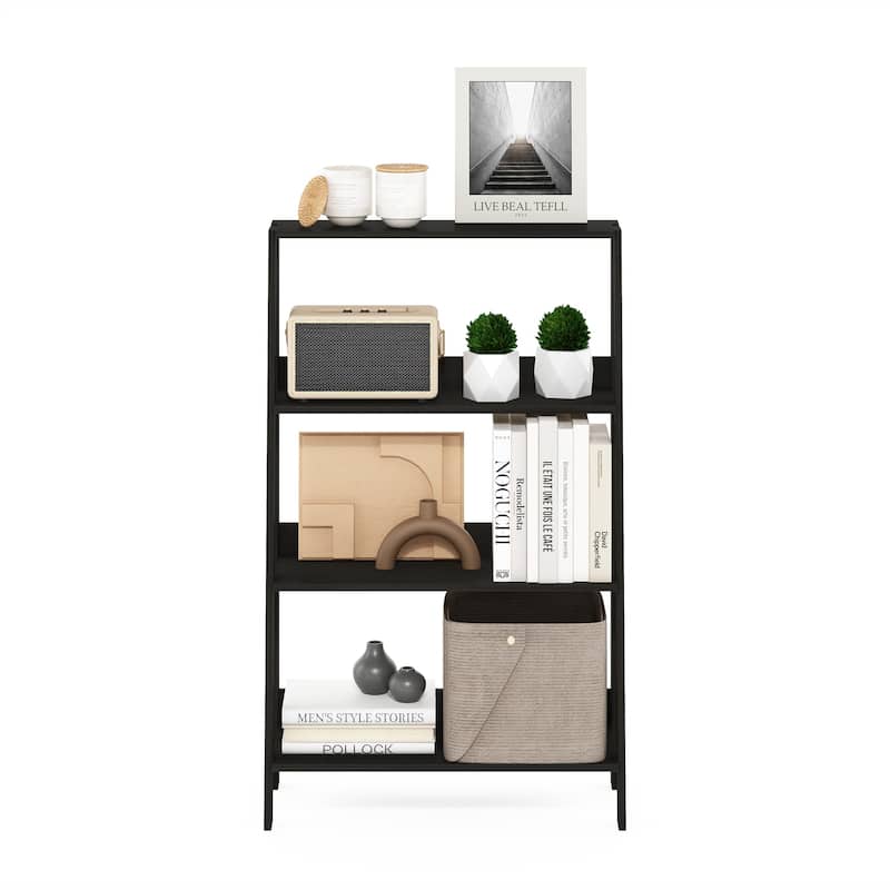 36 in. Tall Espresso Wood 4-Shelf Bookcase