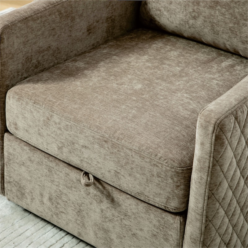 29.5"W Swivel Armchair with Hidden Storage,Club Chair Single Sofa with Pillow