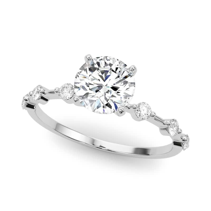 Auriya 14k White Gold Lab Grown Round Diamond Engagement Ring 0.50 to 5.00 ct. tw. (F-G VS) - 0.50 ct. center - 7