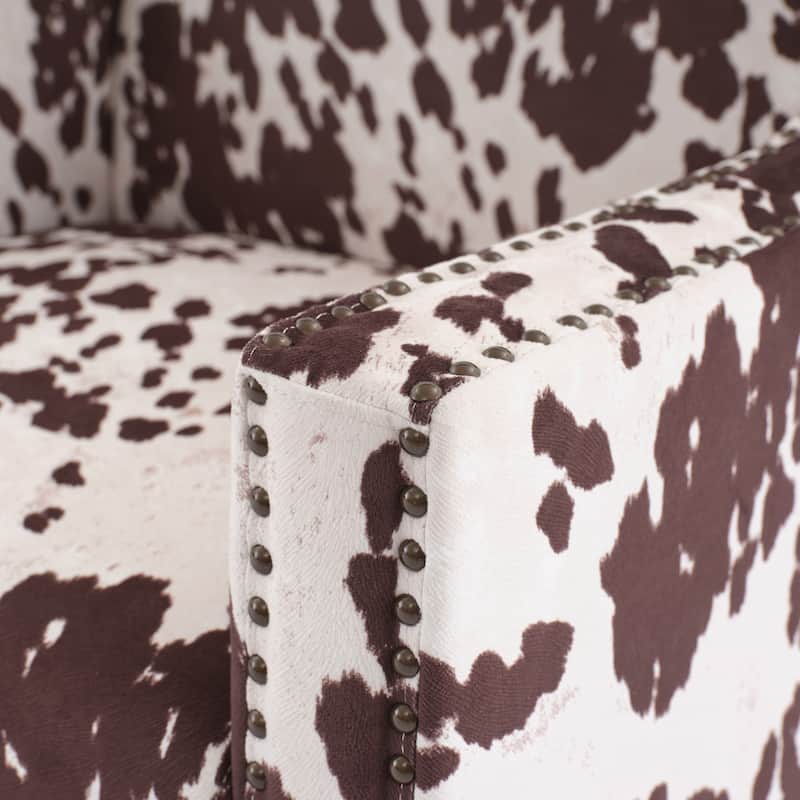 Velvet Upholstered Accent Chair, Lounge Reading Chair with Tufted Backrest, Single Sofa Chair with Nailhead Trim & Wooden Legs