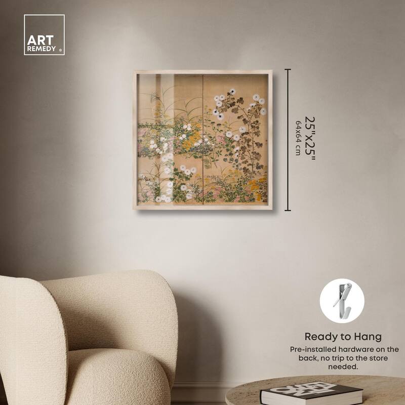 Flowering Plants in Autumn Shadowbox by Art Remedy
