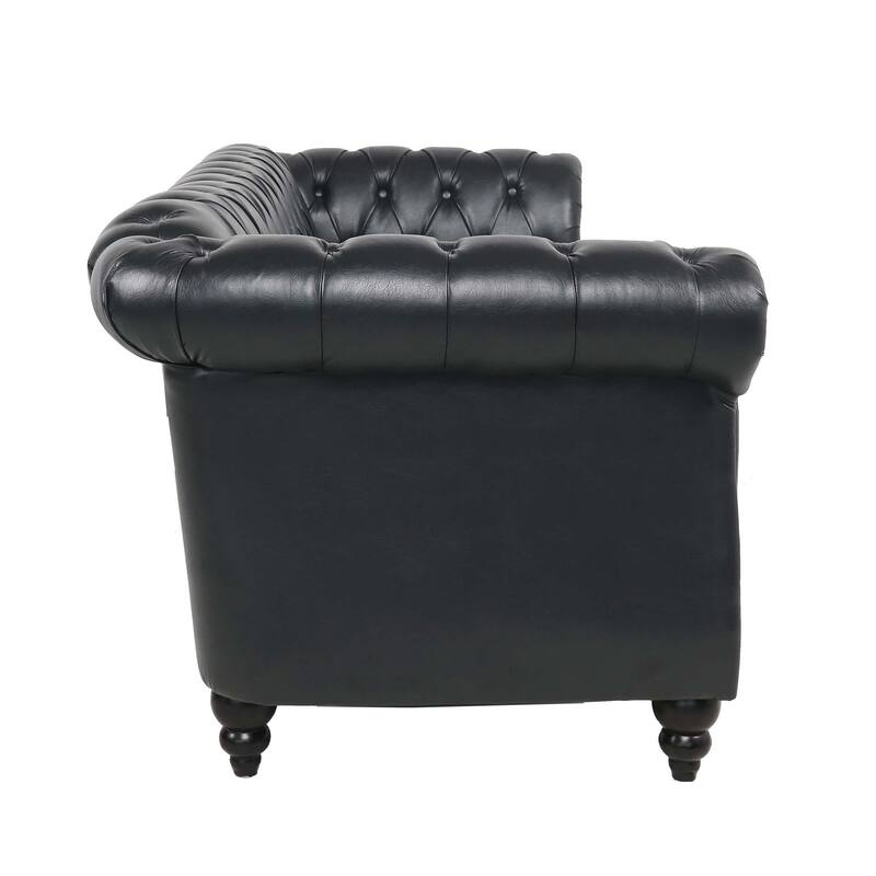 84.65" Rolled Arm Chesterfield 3 Seater Sofa