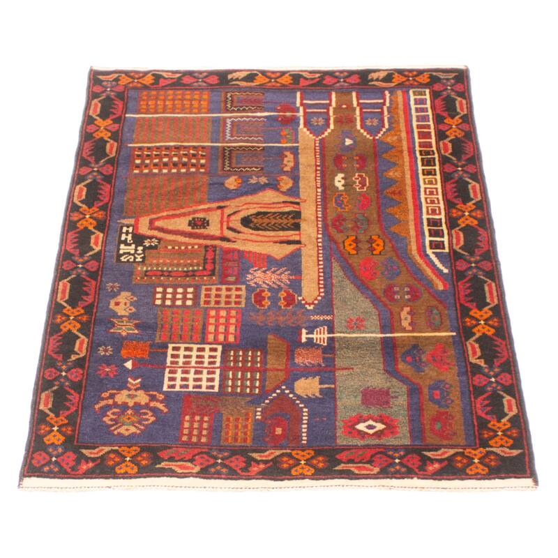 Teimani Navy Rug 3'2" x 5'0" - 3'2 x 5'0