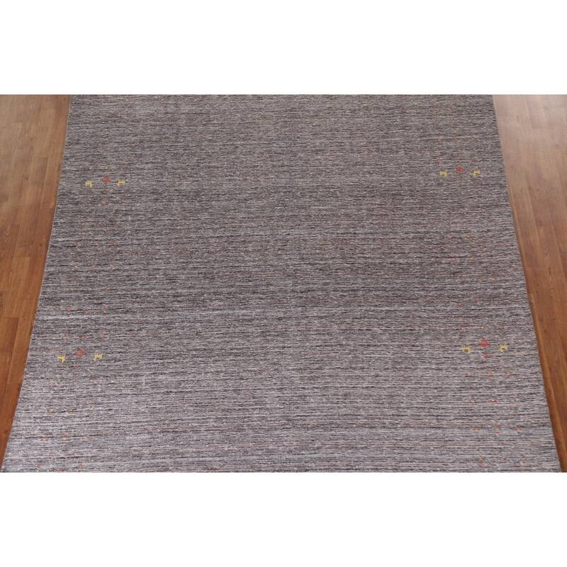 Striped Gabbeh Area Rug Handmade Tribal Wool Carpet - 7'9"x 9'9"