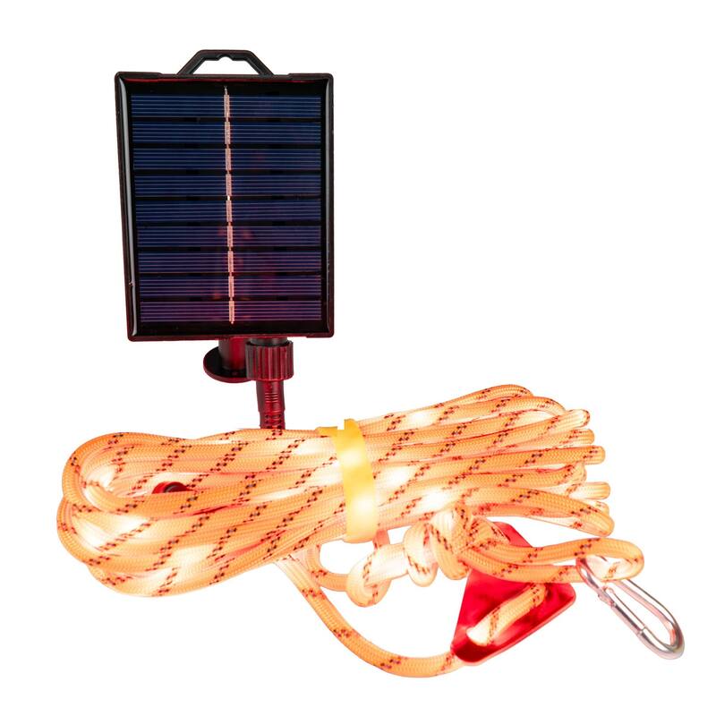 Novelty Lights Solar Paracord Rope, 23ft Green Glow Rope with Remote