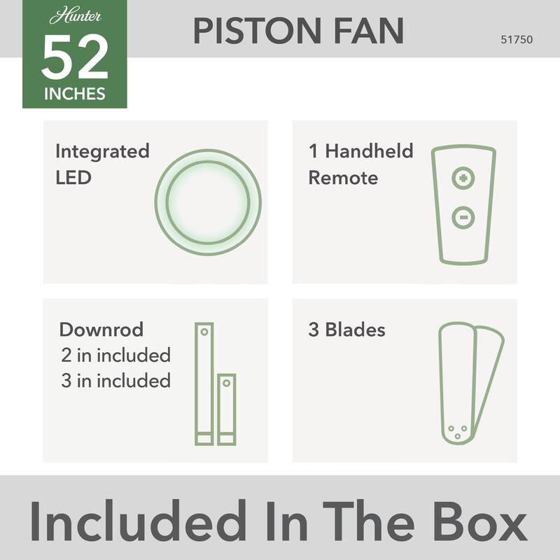 Casablanca 52" Piston Outdoor Ceiling Fan with LED Light and Handheld Remote