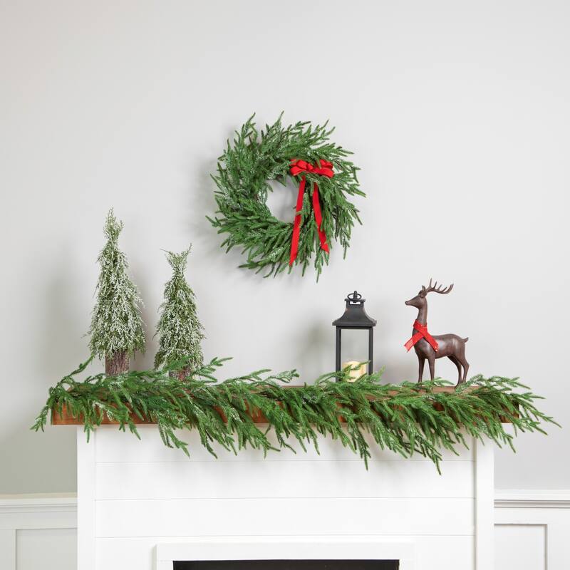 Iced Cedar Pine Artificial Mini Christmas Tree - 18" - Unlit