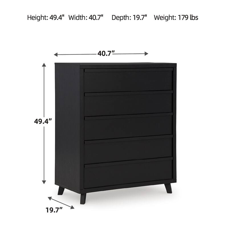 Signature Design by Ashley Danziar Black Wide Chest of Drawers
