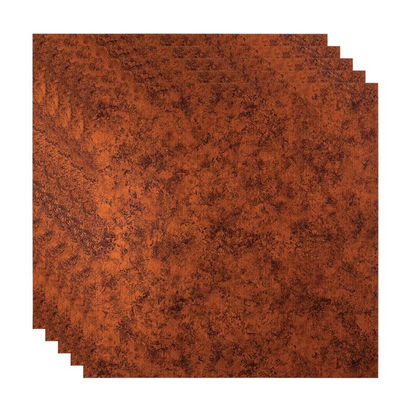FASÄDE Flat Decorative Vinyl 2ft x 2ft Lay in Ceiling Panel in Moonstone Copper (5 Pack) - 5 Pack - Moonstone Copper