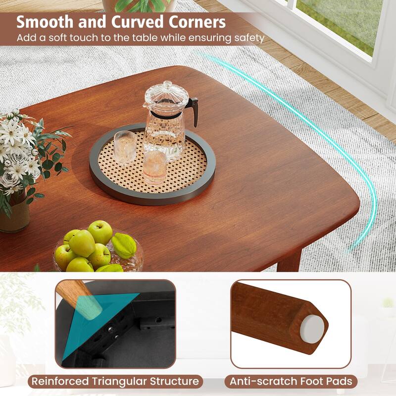 Gymax 43'' Rectangular Wooden Dining Table for 2-4 People w/Rubber