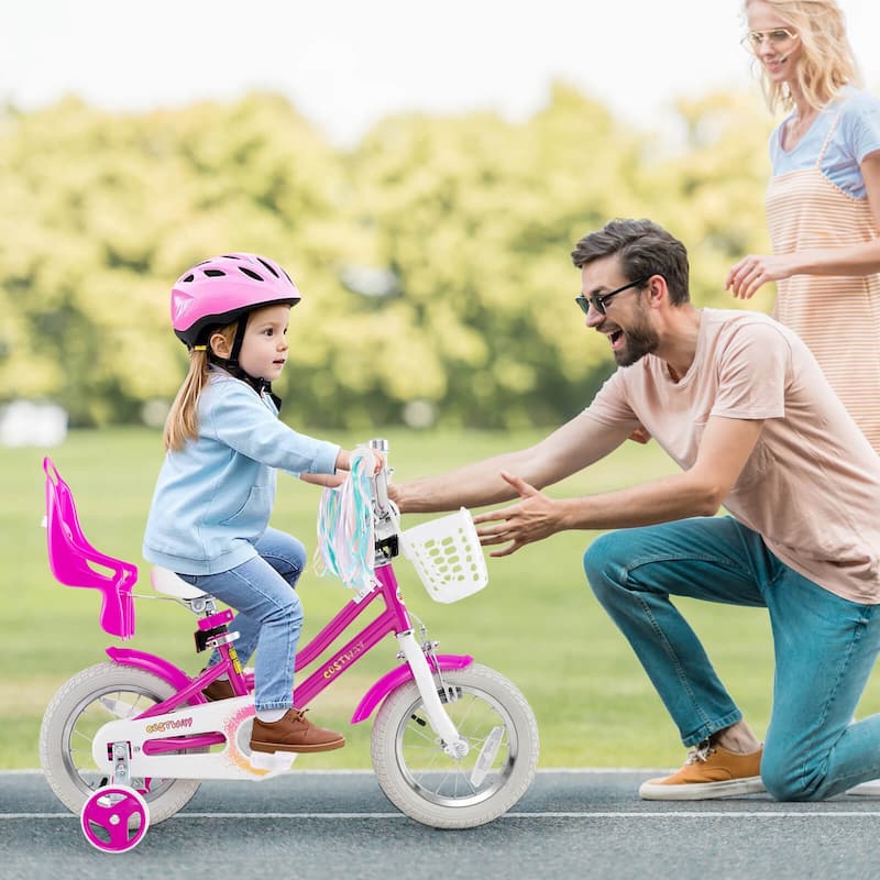 Costway 16" Kids Bicycle with Basket Doll Seat Colorful Streamers - See Details