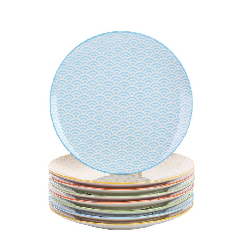 vancasso Macaron 8-Piece Oriental Dinner Plates Dessert Soup Plate