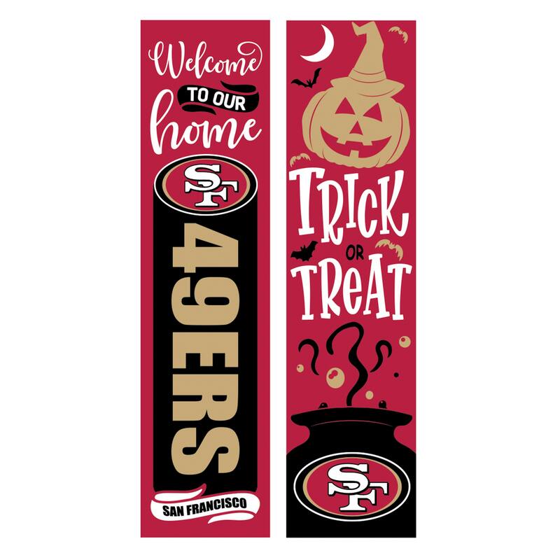 47" Double Sided Seasonal Porch Leaner, San Francisco 49ers - 47" x 11.25"