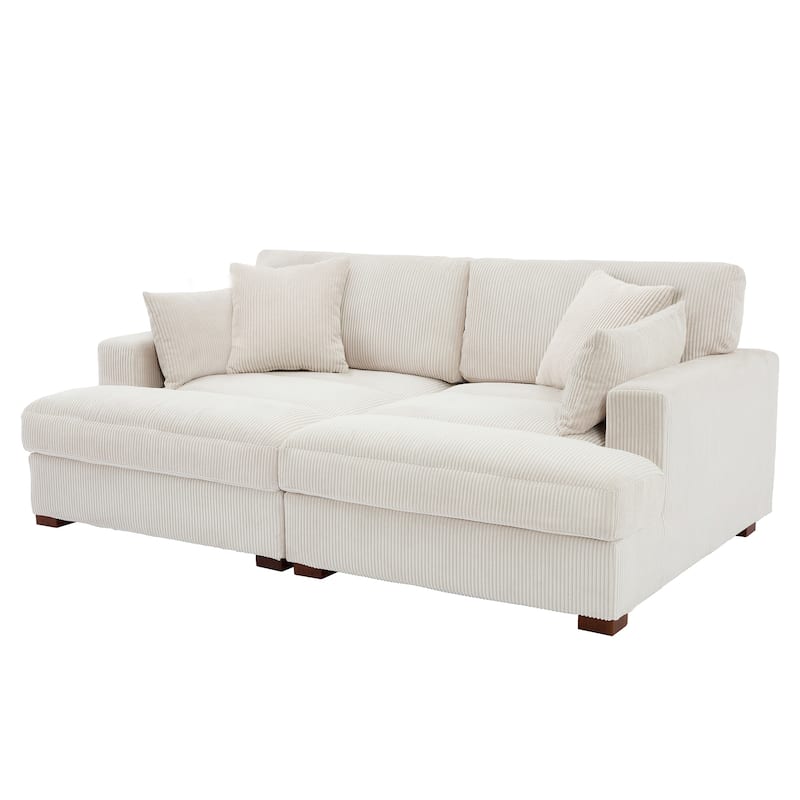 Navaeh Corduroy Modular Sectional Sofa Large Couch Sleeper Chaise