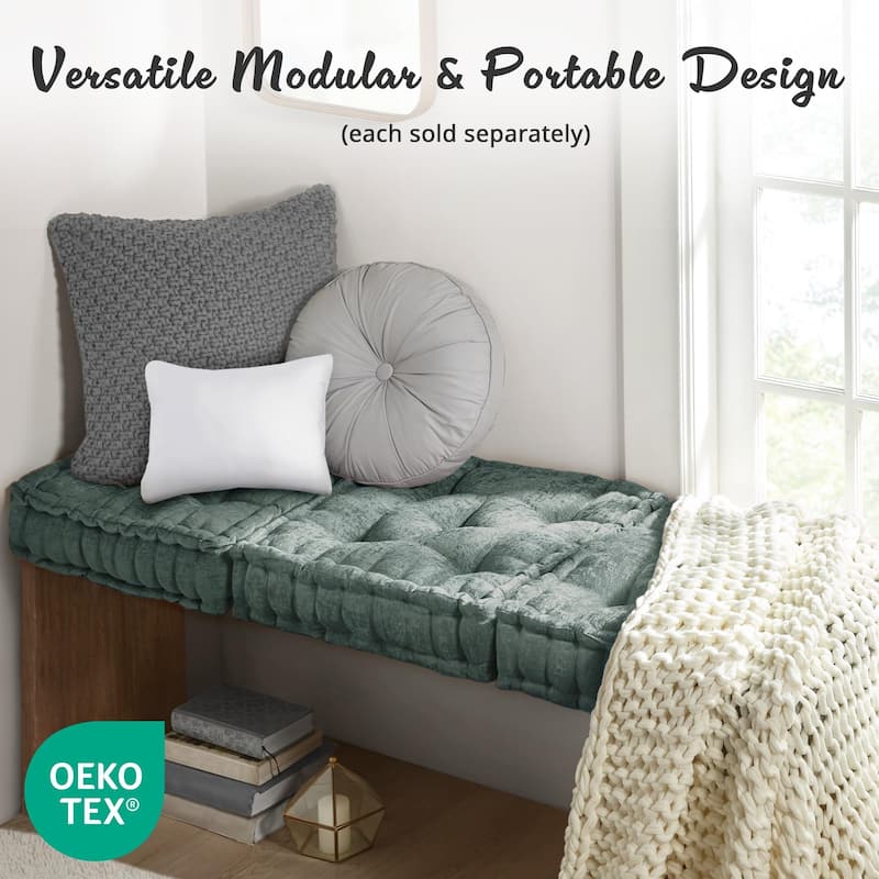 Intelligent Designs Charvi Poly Chenille Square Floor Pillow Cushion