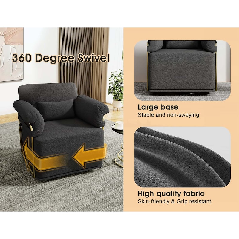 360 Degree Swivel Accent Chair for Living Room and Bedroom