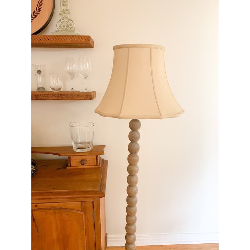 HomeRoots 18" Antique White Octagon Monay Shantung Lampshade - 18
