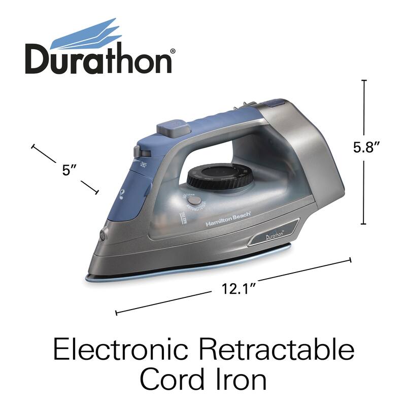 Hamilton Beach Durathon Electronic Retractable Cord Iron Bed Bath