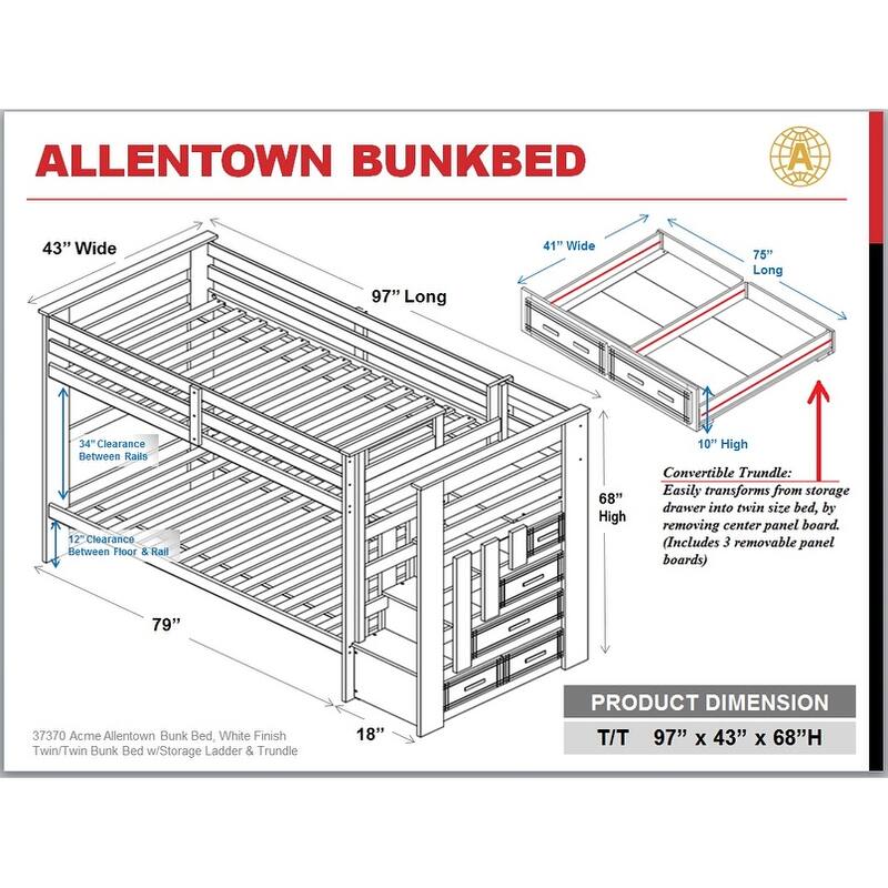 Tyson Twin/Twin Bunk Bed with Storage Ladder
