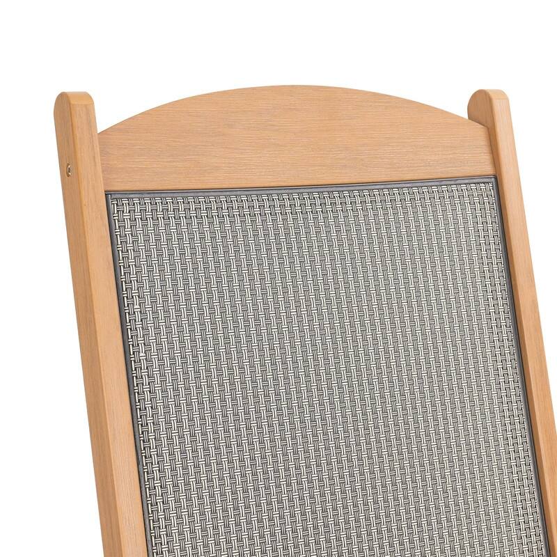Outdoor Rocking Chair with High-Strength Textilene Backrest and Seat, Brown
