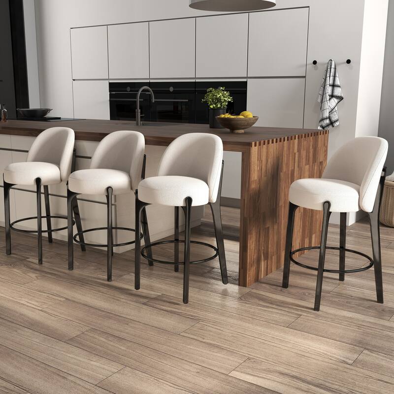 set of 4 Upholstered Counter Height Bar Stools