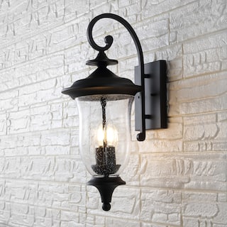 SAFAVIEH Lighting Dowell Outdoor Wall Sconce - 11" W x 9" D x 22" H