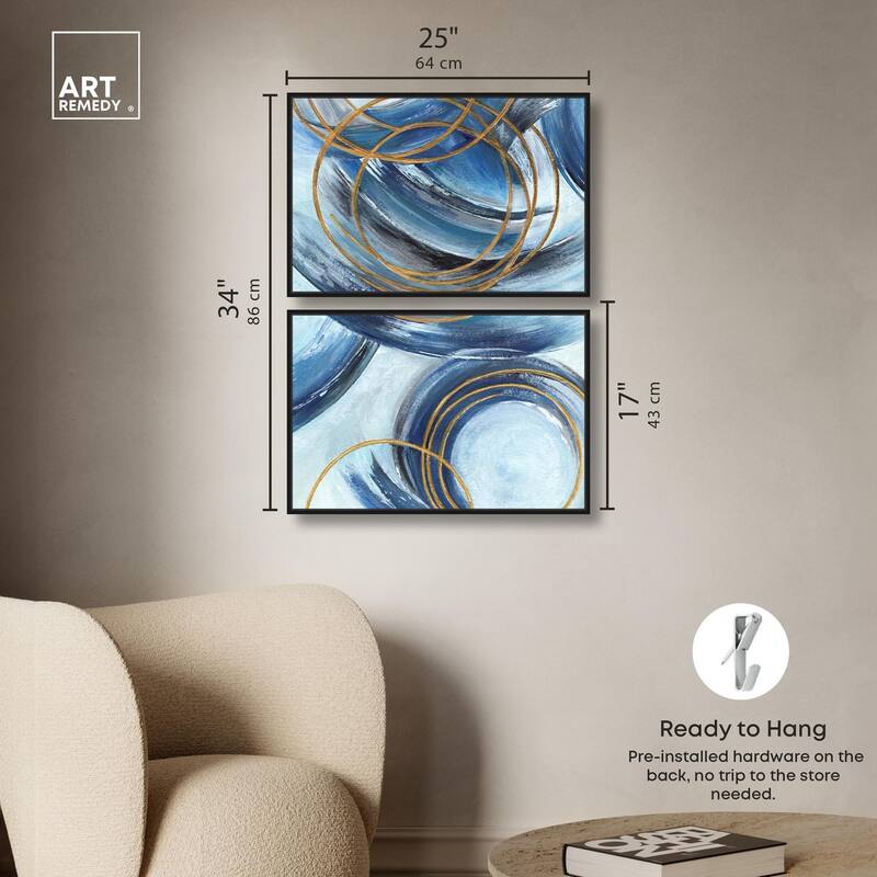 Golden Riviera Canvas Set of 2 by Art Remedy