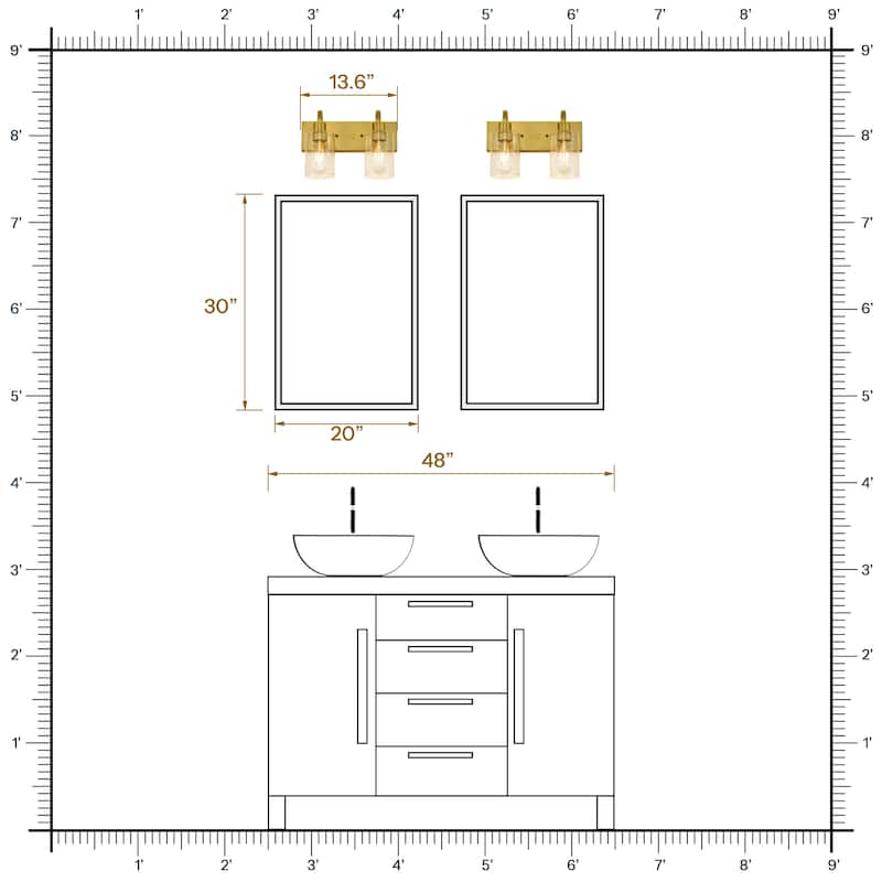 Bathroom Vanity Light Fixtures - Farmhouse Wall Light for Bathroom