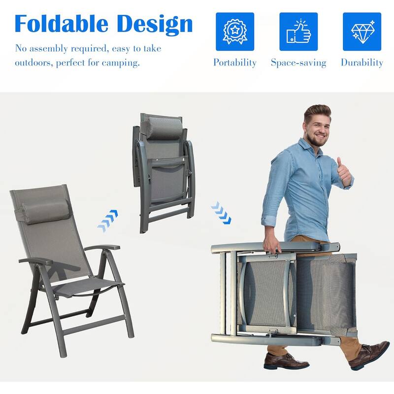 Patio Folding Chairs Set of 2