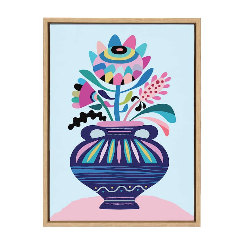 Kate and Laurel Sylvie Whimsical Floral Canvas by Rachel Lee