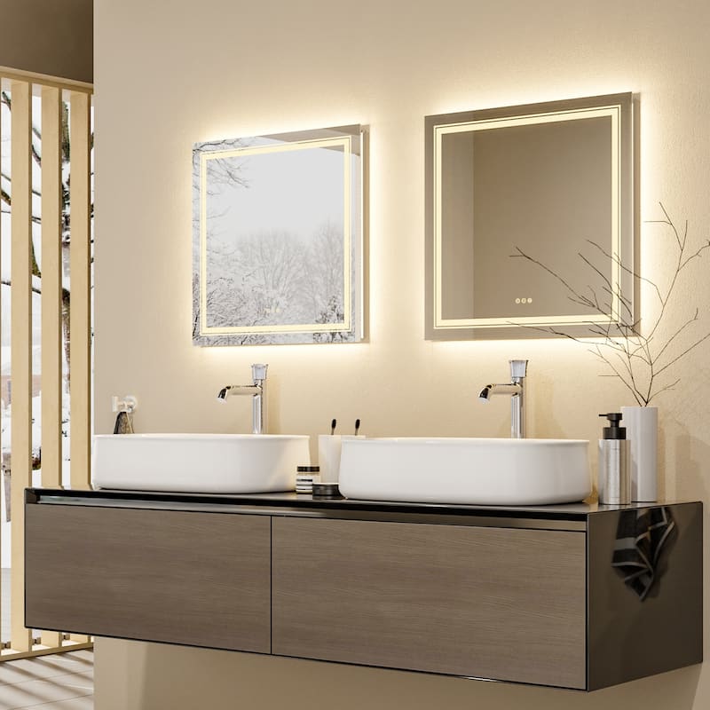 LUVODI LED Bathroom Mirror with Lights Anti-Fog Dimmable Illuminated - 32" x 32"