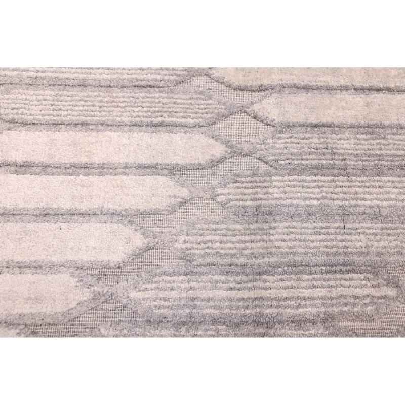 ECARPETGALLERY Hand Loomed Elysian Grey Silk Rug - 6'7 x 9'8