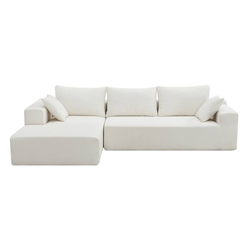 Modular L-Shape Sectional Sofa Set, Upholstered Sleeper Sofa