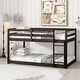 preview thumbnail 3 of 8, Elegant Twin over Twin Wooden Bunk Kids Bed with Ladder,with Bed Platform of Strengthened Slats