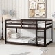 preview thumbnail 21 of 33, Twin over Twin Size Solid Rubber Wooden Loft Bed with Ladder, Platform of Strengthened Slats