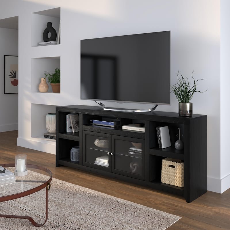 Bridgevine Home Skyline 85 inch TV Console for TVs up to 95 inches, No Assembly Required, Mocha Finish
