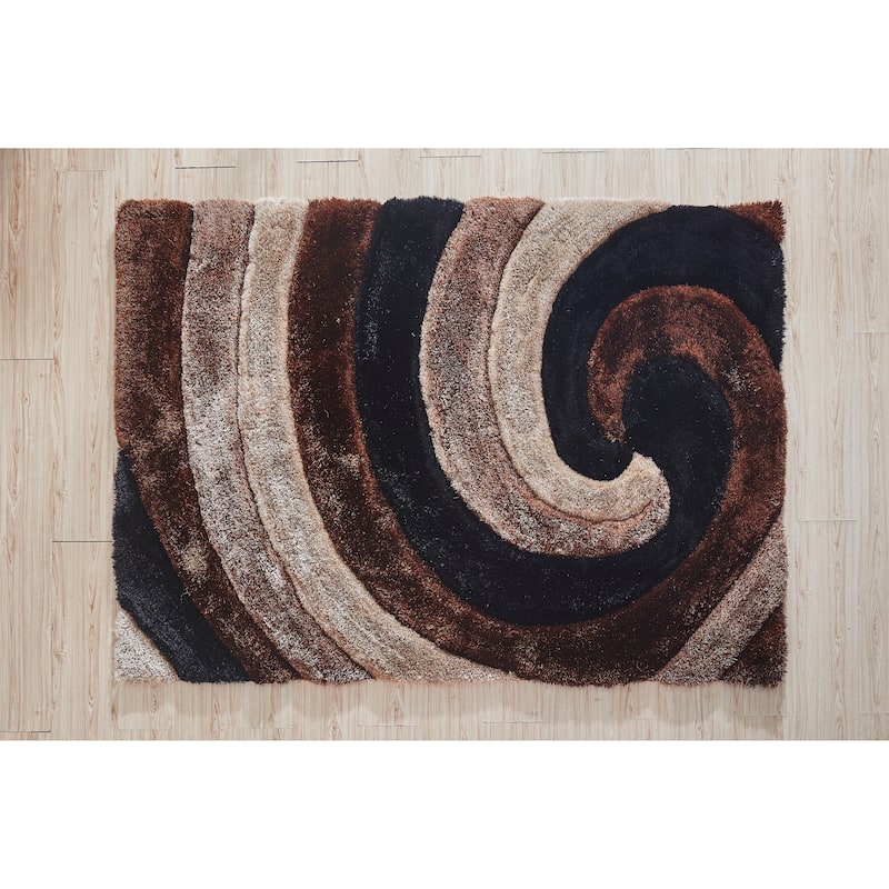 Mateos Shag Collection Swirl Area Rug